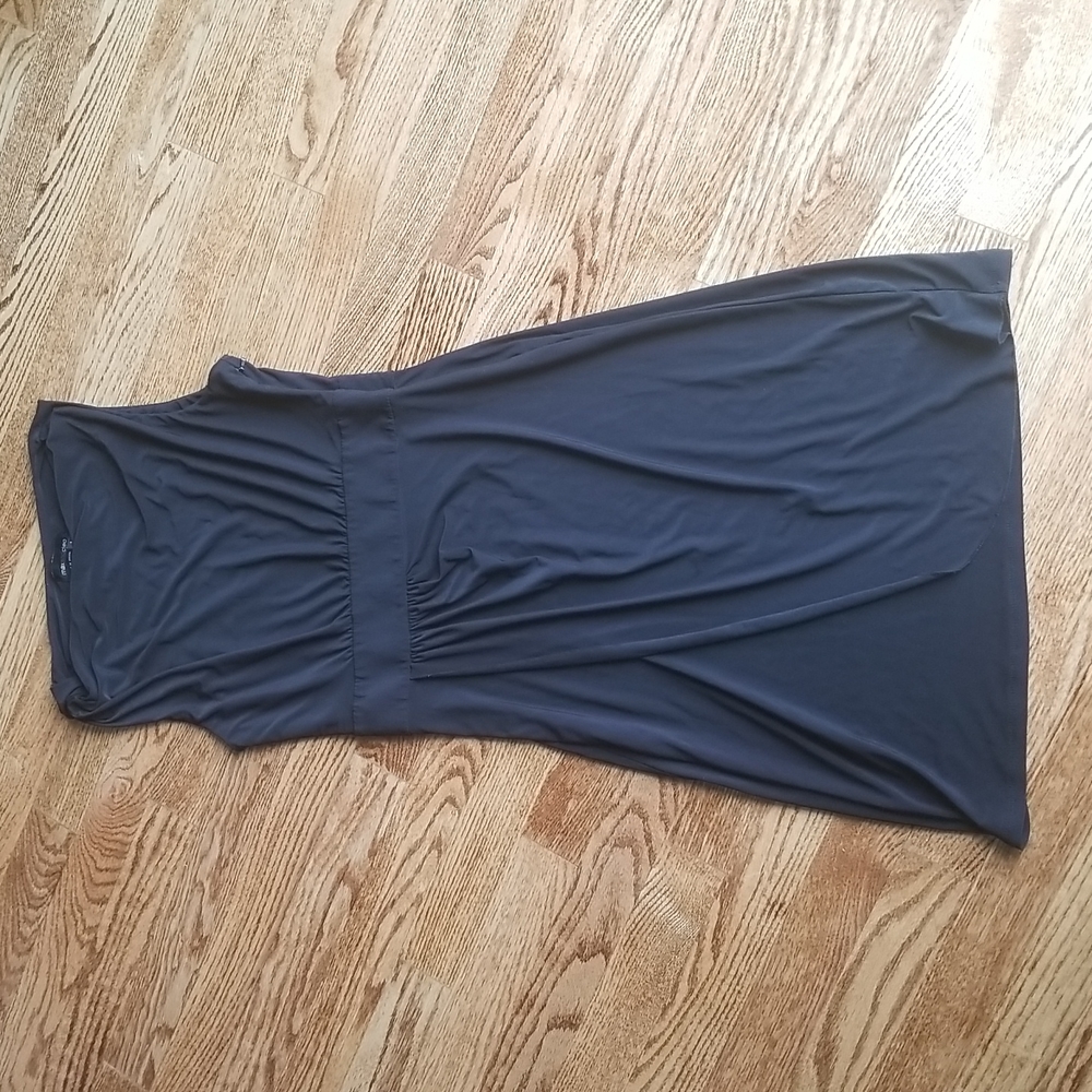 (4) Max and Cleo Classic Black Sleeveless Midi Dress High Neckline Soft
